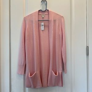 100% Cashmere L.L.Bean NWT Pink Cardigan Sweater with Pockets, Small